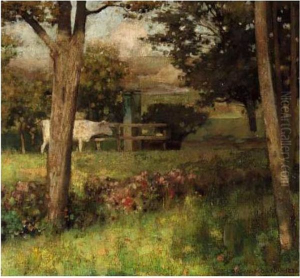 Shaded Pasture Oil Painting by Thomas Corsan Morton