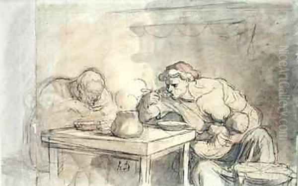 The Soup Oil Painting by Honore Daumier