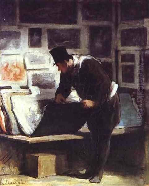 The Collector of Engravings Oil Painting by Honore Daumier