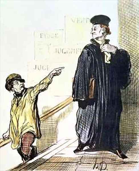 An Unsatisfied Client from the series Les Gens de Justice Oil Painting by Honore Daumier