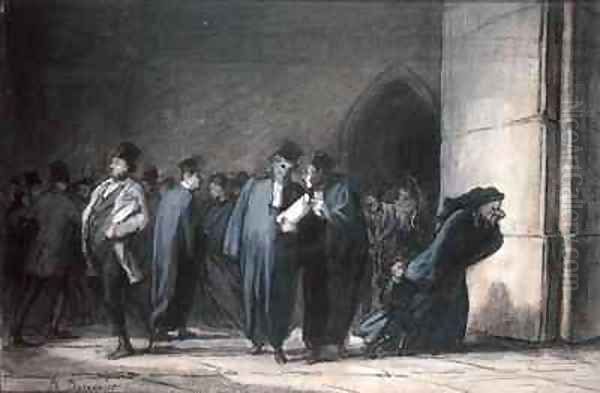 At the Palace of Justice Oil Painting by Honore Daumier