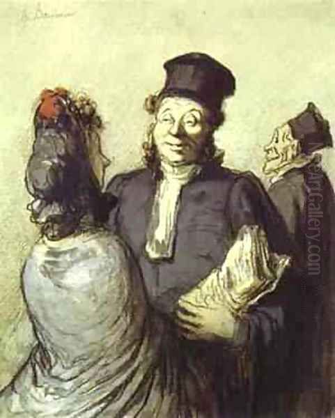 A Lawyer With His Client 1862 Oil Painting by Honore Daumier