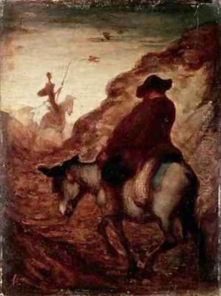 Sancho and Don Quixote Oil Painting by Honore Daumier