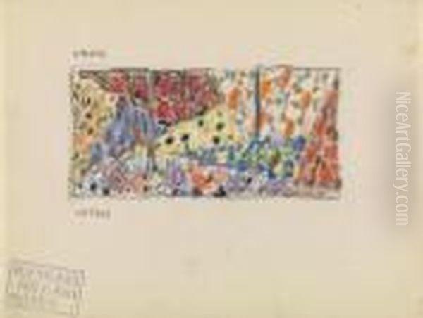 Flower Garden Oil Painting by Koloman, Kolo Moser