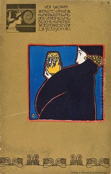 Postkarte Fur Die Erste Secessionsausstellung Oil Painting by Koloman, Kolo Moser