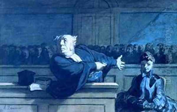 Scene at a tribunal Oil Painting by Honore Daumier