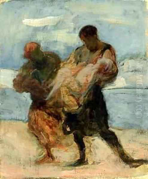 The Rescue 2 Oil Painting by Honore Daumier