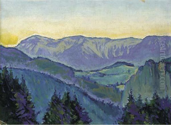 Landschaft Bei Semmering Oil Painting by Koloman, Kolo Moser