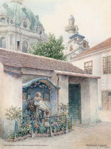 Altwiener Hof Nachst Der Karlskirche Oil Painting by Richard Moser