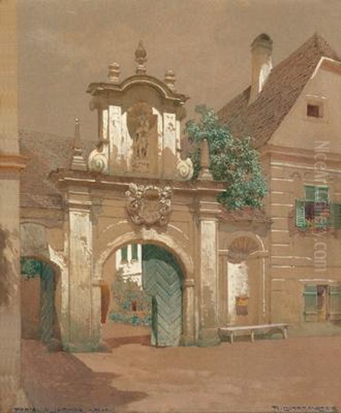 A Gate In Joching Oil Painting by Richard Moser