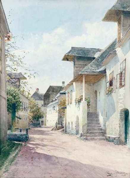 Dorfgasse Oil Painting by Richard Moser