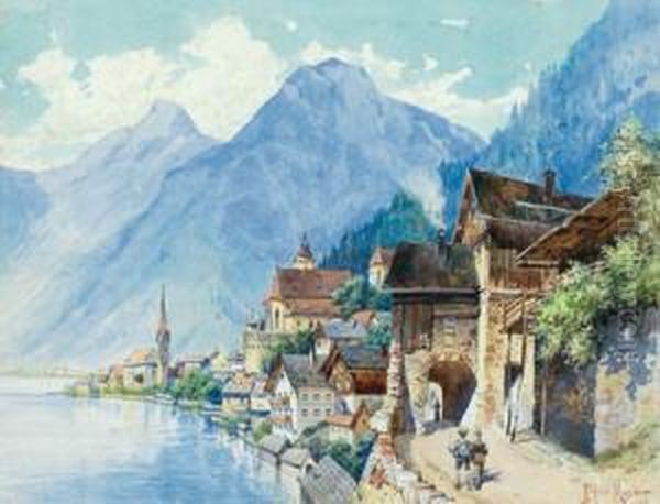 Veduta Di Hallstatt Oil Painting by Richard Moser