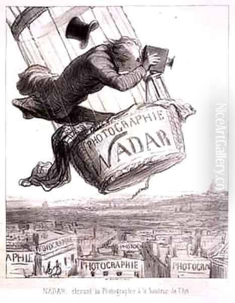 Nadar 1820-1910 elevating Photography to the height of Art Oil Painting by Honore Daumier