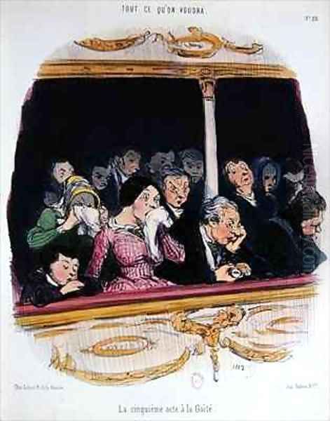 The Fifth Act at the Gaiety Theatre Oil Painting by Honore Daumier