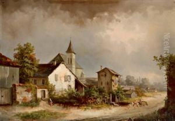 Auf Der Landstrase Oil Painting by Henry Mosler