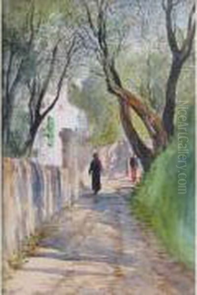 Le Vieux Chemin. Gairaut Oil Painting by Alexis Mossa