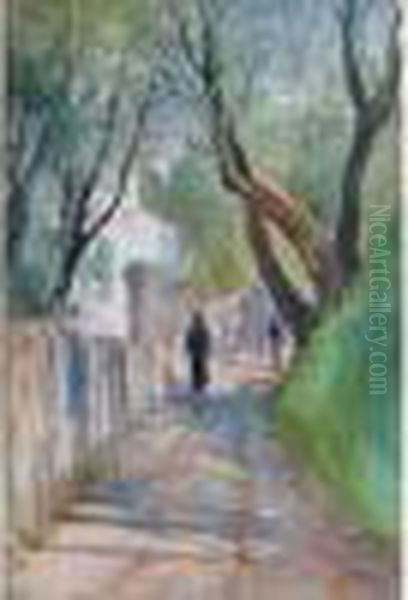 Le Vieux Chemin. Gairaut Oil Painting by Alexis Mossa