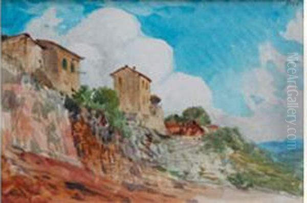 Chateauneuf De Contes Oil Painting by Alexis Mossa