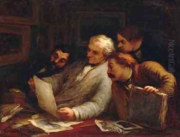 The Print Collectors 3 Oil Painting by Honore Daumier