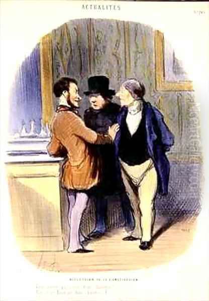 Discussion about the Constitution Oil Painting by Honore Daumier