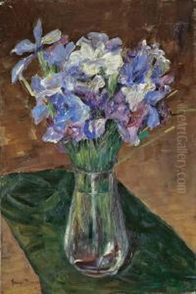 Weisse Und Blaue Iris Oil Painting by Georges Mosson