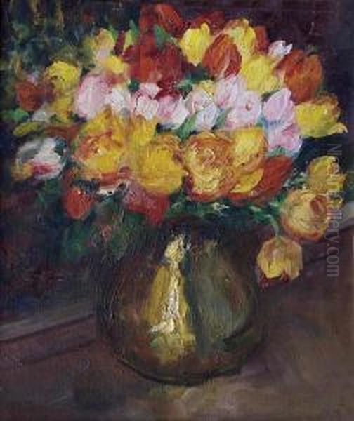 Tulpenstrauss In Einer Vase Oil Painting by Georges Mosson