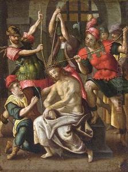 The Flagellation Of Christ Oil Painting by Gillis Mostaert