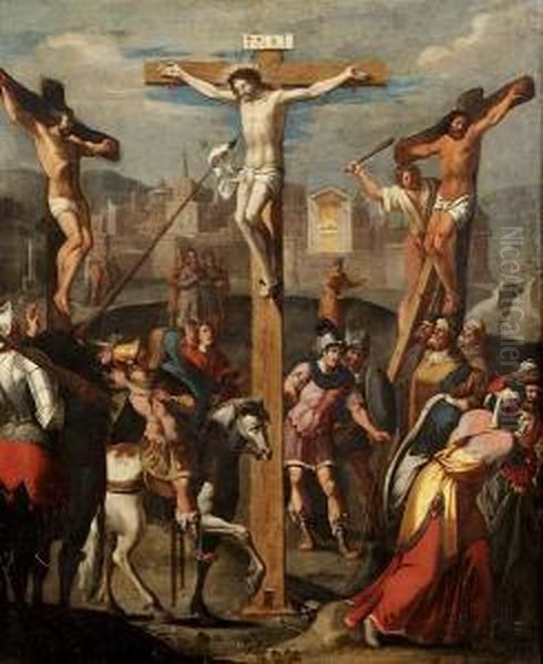 The Crucifixion Oil Painting by Gillis Mostaert