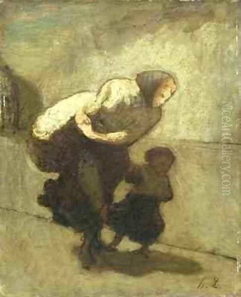 The Heavy Burden Oil Painting by Honore Daumier