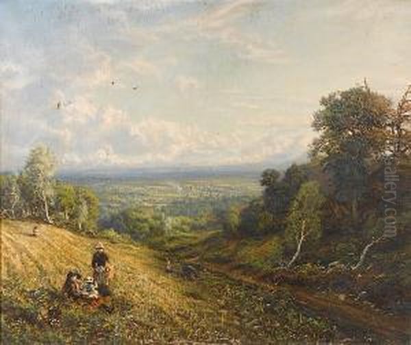 After The Harvest Oil Painting by George William Mote