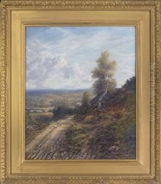 Near Guilford, Surrey Oil Painting by George William Mote