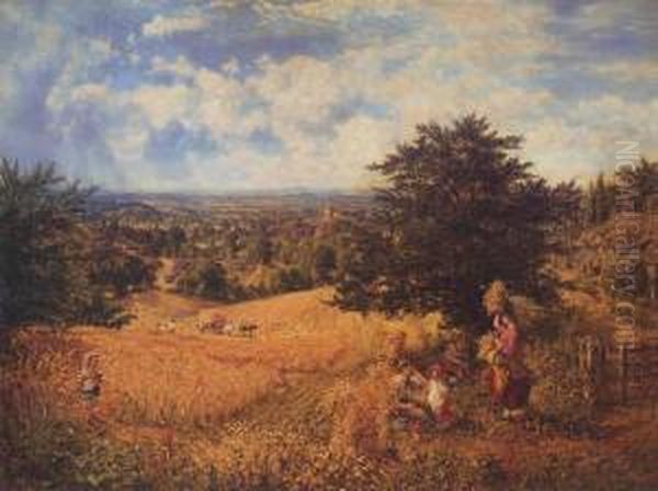 Harvest Time Oil Painting by George William Mote