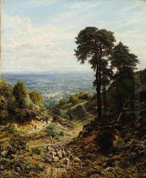 Tending The Flock Oil Painting by George William Mote