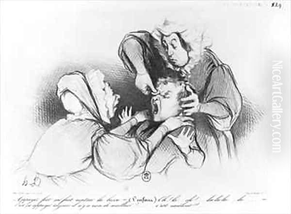 Series Croquis dexpressions the bump Oil Painting by Honore Daumier