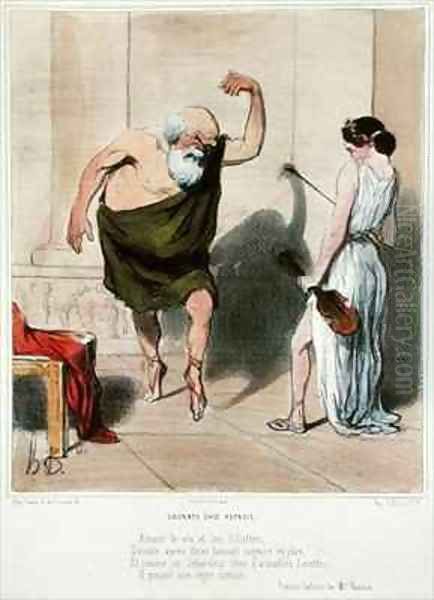 Socrates visiting Aspasia Oil Painting by Honore Daumier