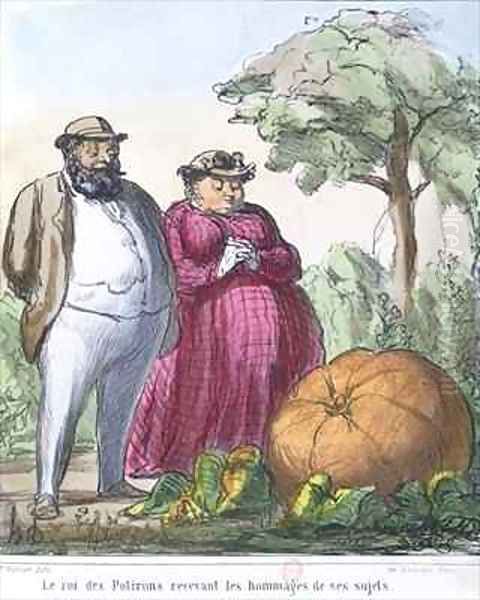 The King of Pumpkins receiving the homage of his subjects Oil Painting by Honore Daumier