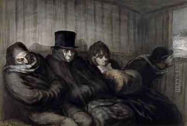 The Second Class Carriage Oil Painting by Honore Daumier