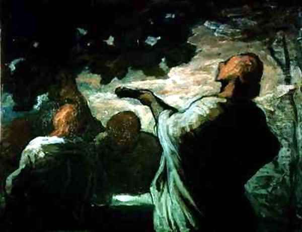 The Serenade Oil Painting by Honore Daumier