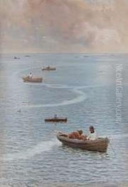 Whiffling For Mackerel Oil Painting by Charles Mottram