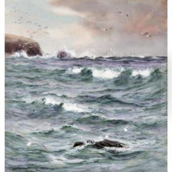 Coastal Seas Oil Painting by Charles Mottram