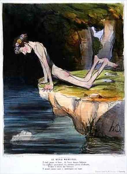 The Beautiful Narcissus 2 Oil Painting by Honore Daumier