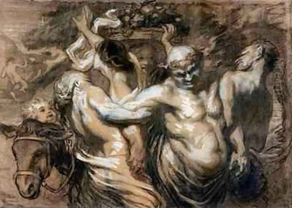 The Drunken Silenus Oil Painting by Honore Daumier