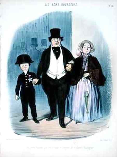 The Young Man who is the Hope and Pride of the Badinguet Family Oil Painting by Honore Daumier