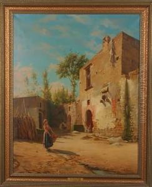 The Farm House Oil Painting by Alphonse Moutte