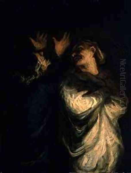 Un Scapin Oil Painting by Honore Daumier