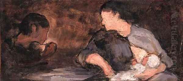 La soupe Oil Painting by Honore Daumier