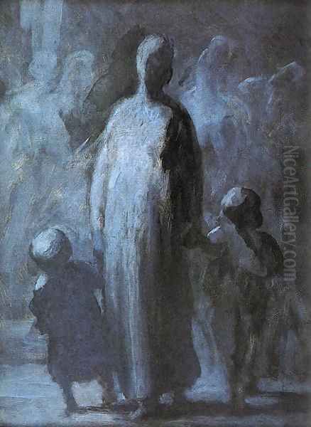 Mother Oil Painting by Honore Daumier