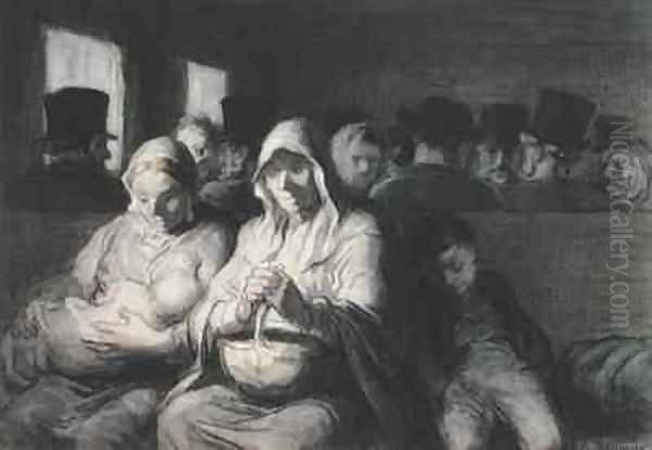 The Third Class Carriage Oil Painting by Honore Daumier