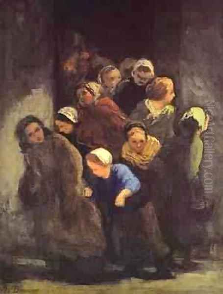 Leaving School 1847-48 Also Worked On In 1850 Oil Painting by Honore Daumier