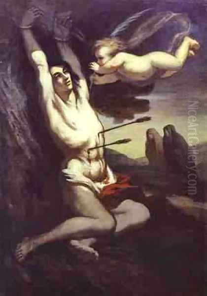 Martyrdom Of St Sebastian 1849-52 Oil Painting by Honore Daumier